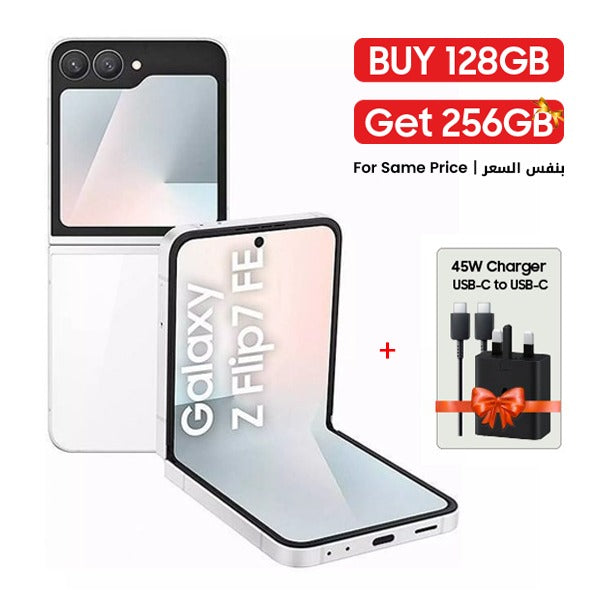 Samsung Galaxy Z Flip7 FE 8GB RAM - 256GB + Gifts | White Samsung Galaxy Z Flip7 FE 8GB RAM - 256GB + Gifts | White